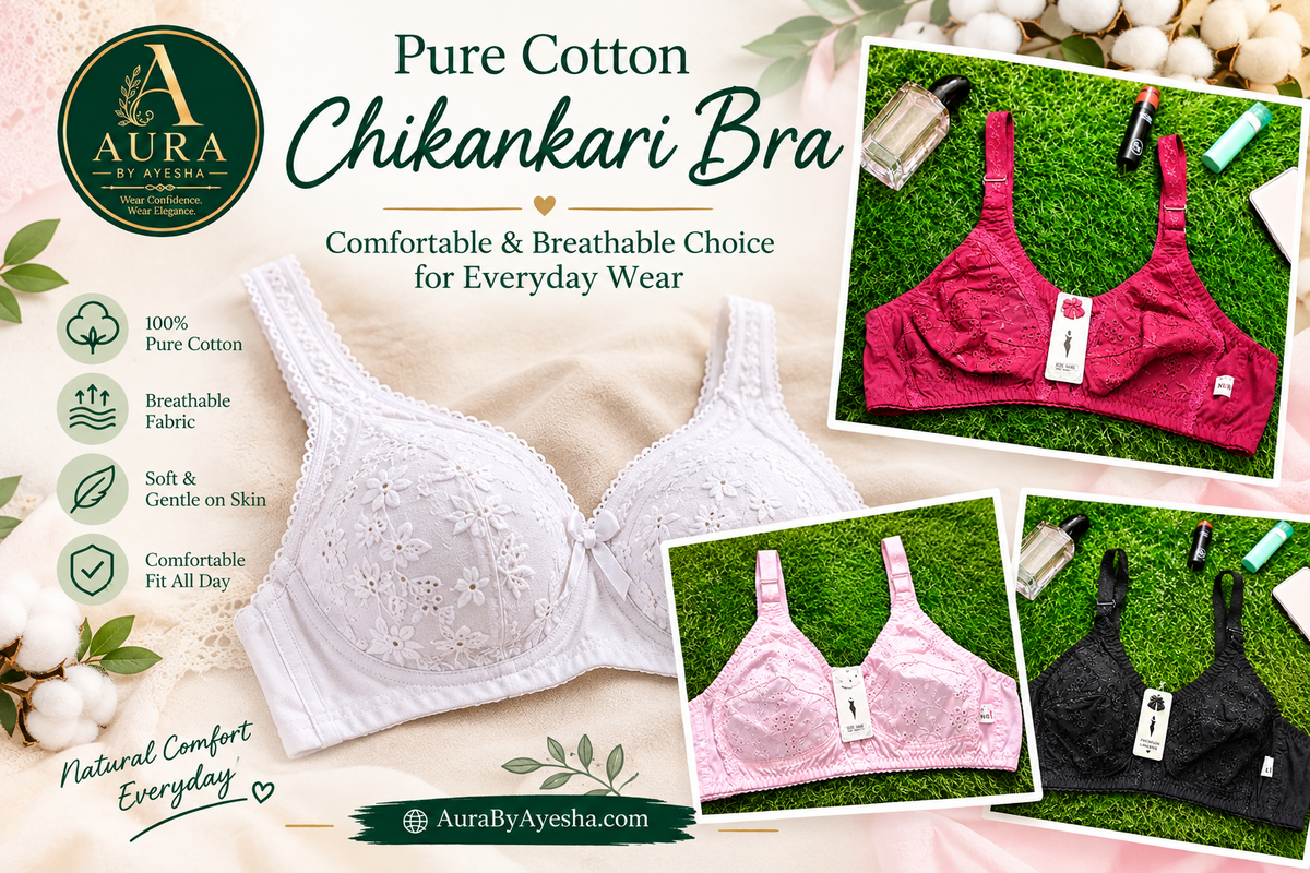 Pure Cotton Chikankari Bra – Comfortable & Breathable Choice for Everyday Wear