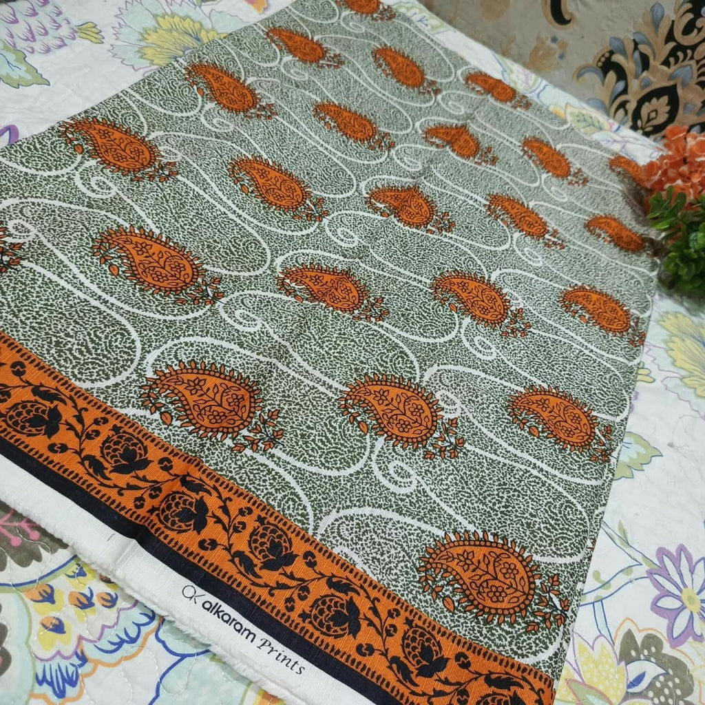 Alkaram Silver Khadar 1PC printed shirt - fabric detail