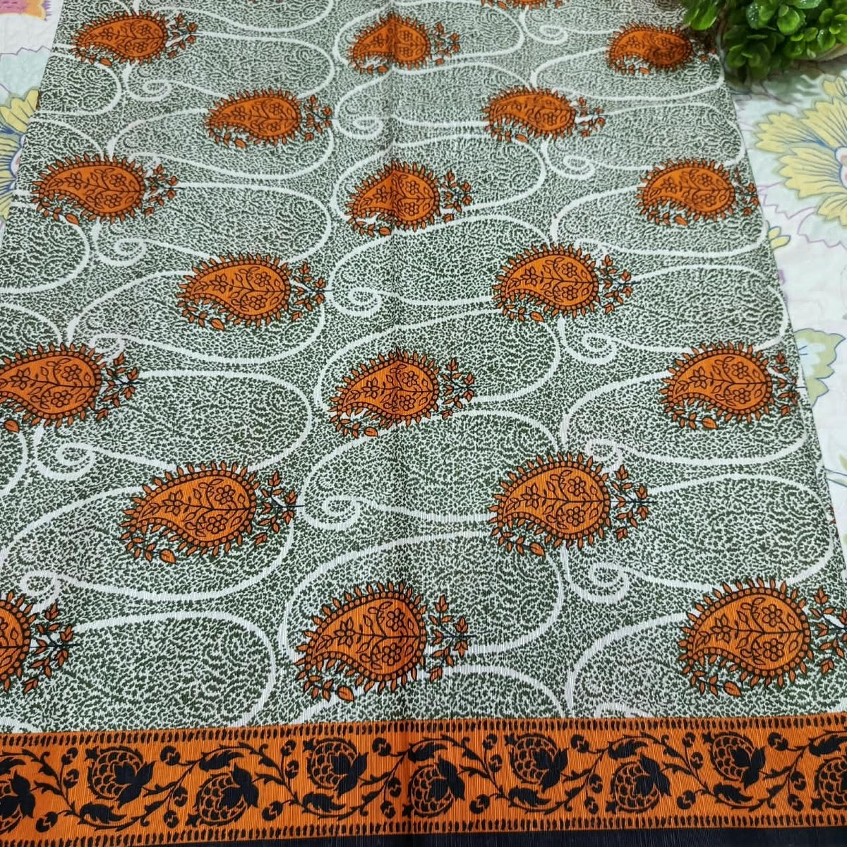 Alkaram Silver Khadar 1PC printed shirt - print detail