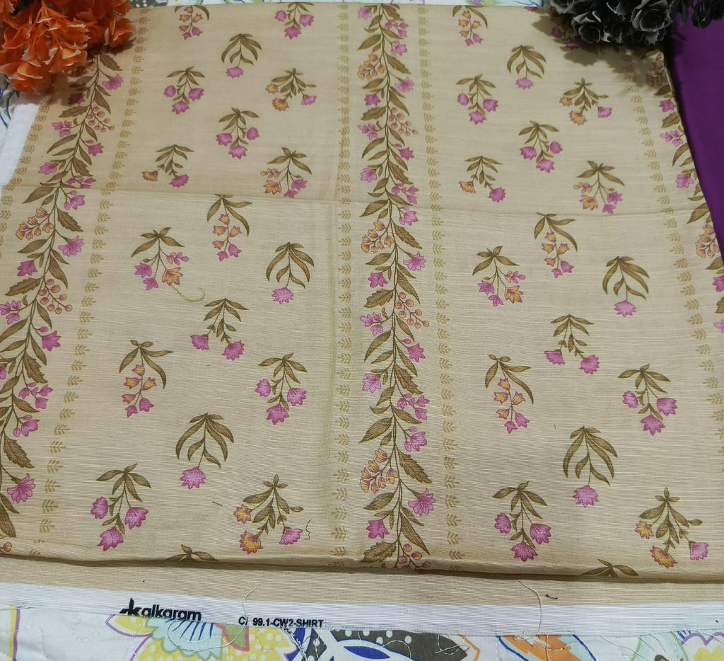 Alkaram Purple Beige Silver Khadar 2-Piece Suit