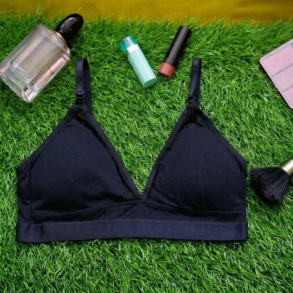 Breathable Cotton Plunge Bra – Light Detachable Pad