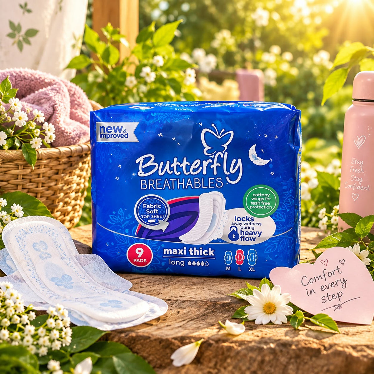 Butterfly Breathable Heavy Flow Long Maxi Thick Sanitary Pads