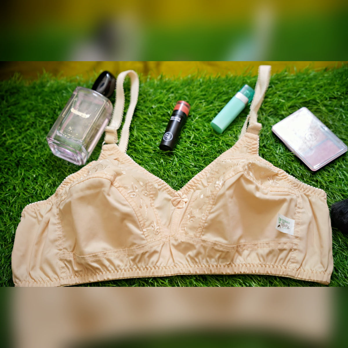 Soft Cotton Half Cup Chikankari Anti-Sagging Bra