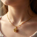 Elegant Gold-Tone Rose Pendant Necklace for Women – Delicate Floral Chain Jewelry