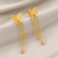 Double Butterfly Chain Drop Earrings