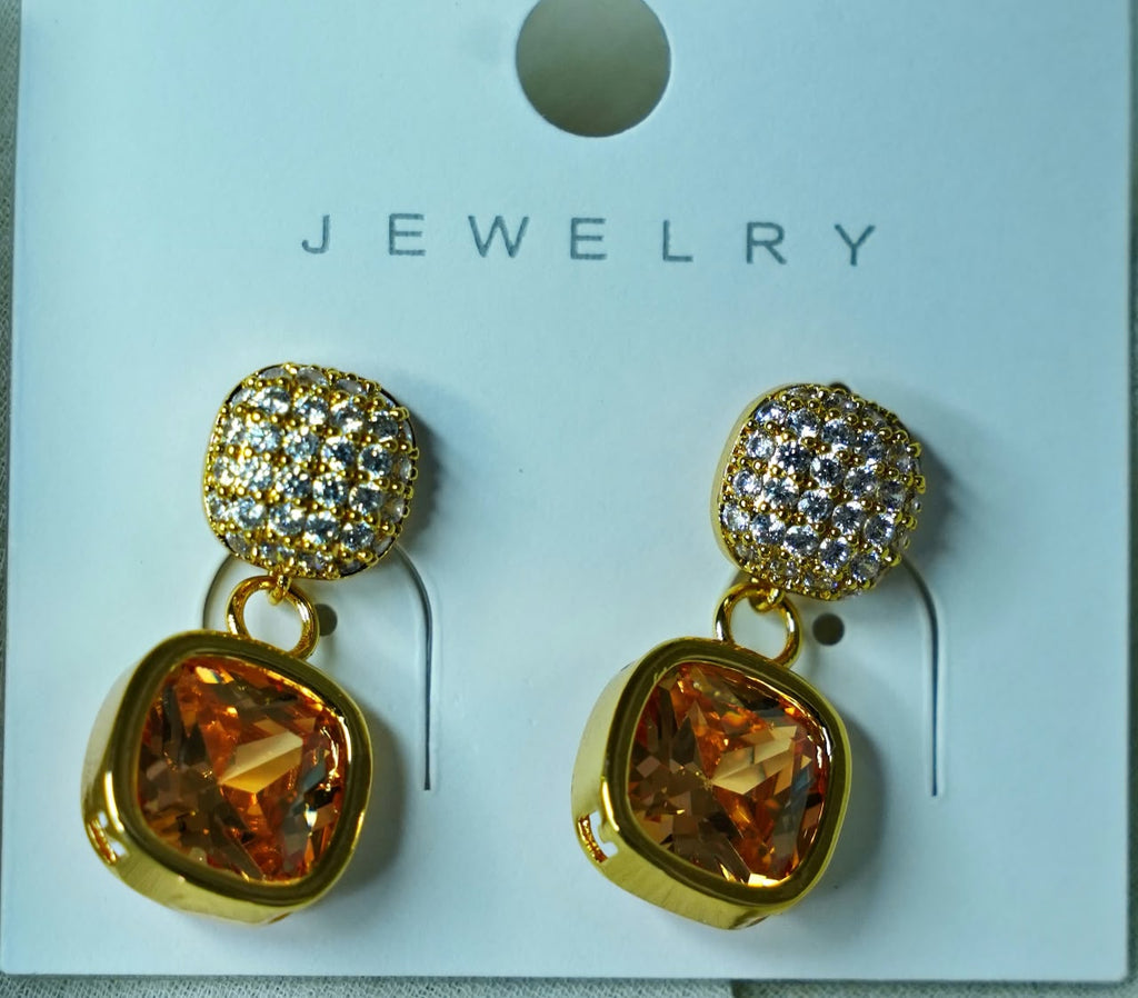 Elegant Crystal Heart Drop Earrings