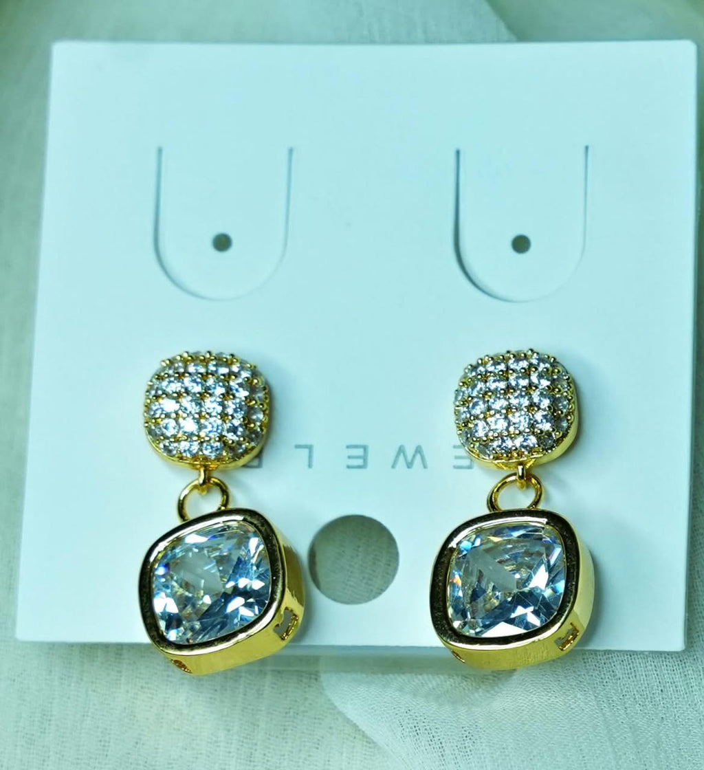 Elegant Crystal Heart Drop Earrings