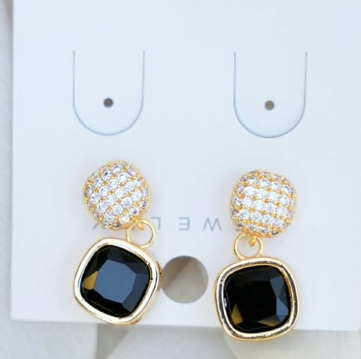 Elegant Crystal Heart Drop Earrings