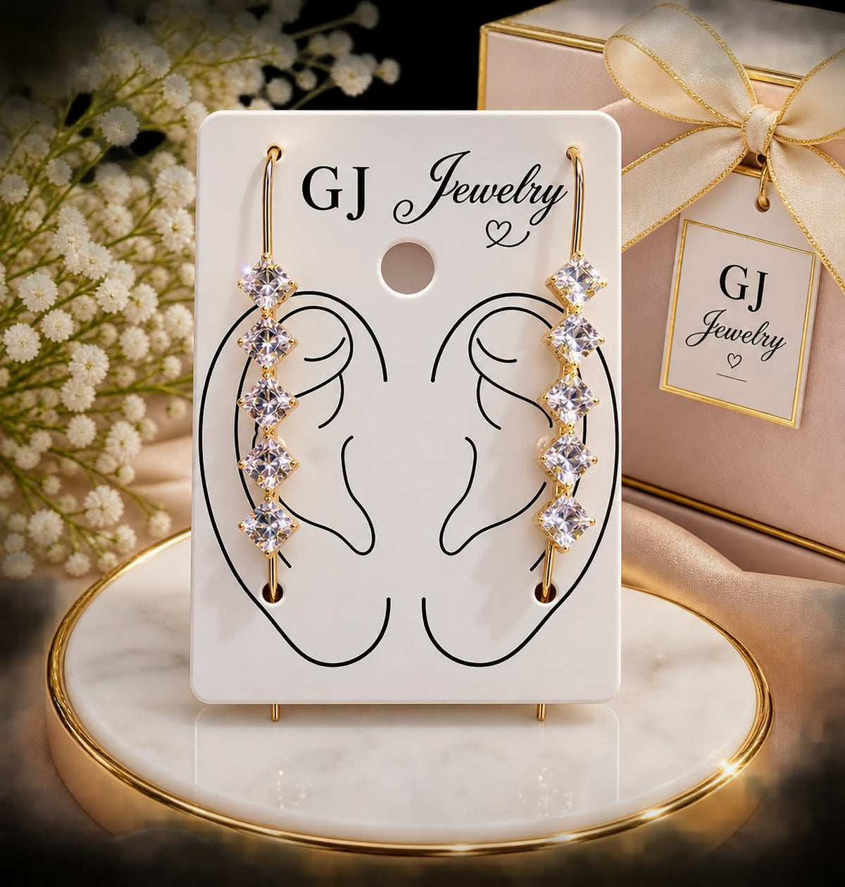 Gold-Tone Crystal Ear Cuff Earrings