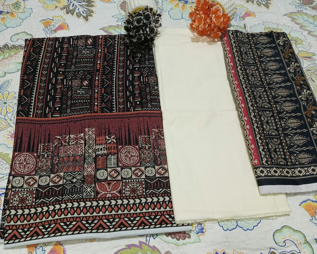 Sahar Premium Khaddar 3 PC Printed Unstitched Suit
