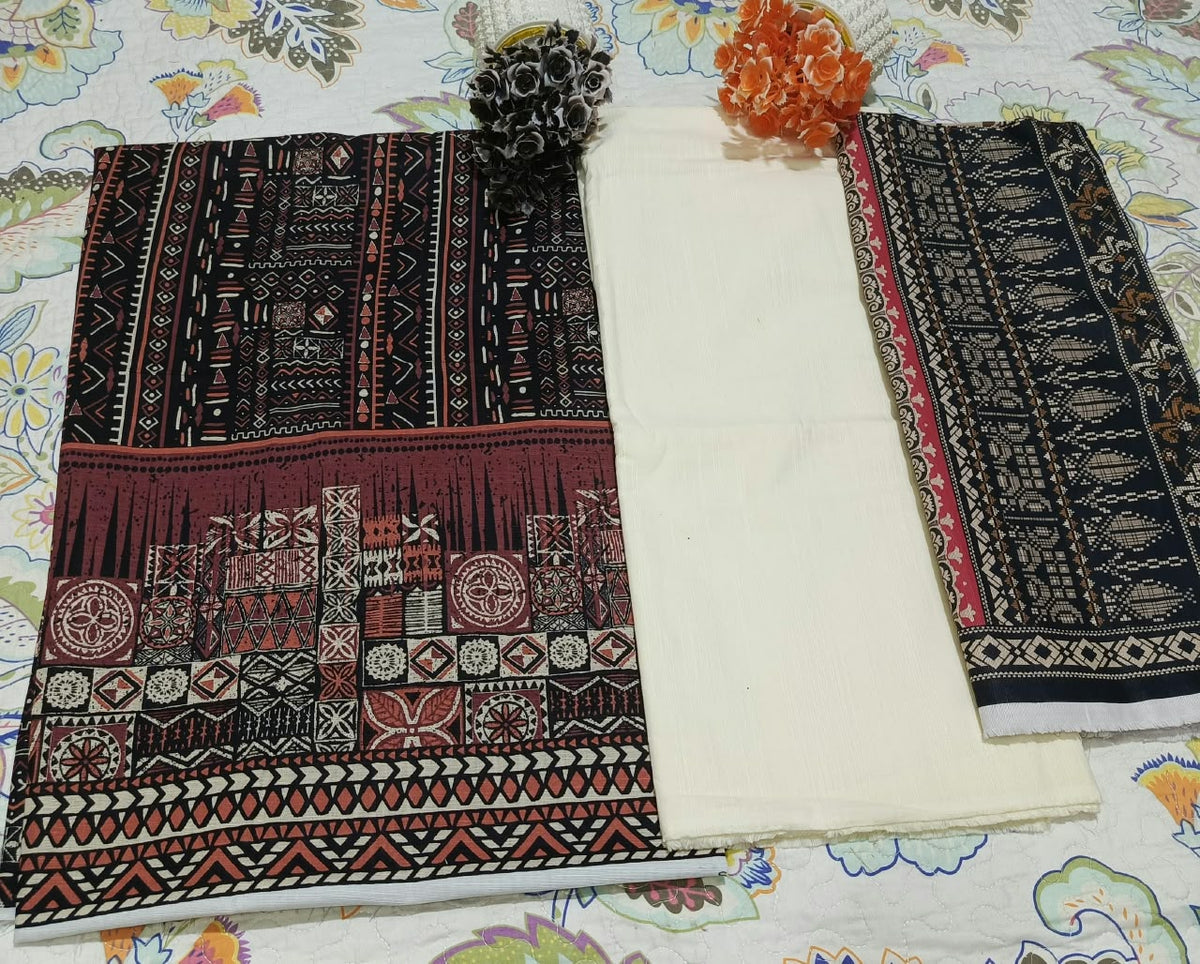 Sahar Premium Khaddar 3 PC Printed Unstitched Suit