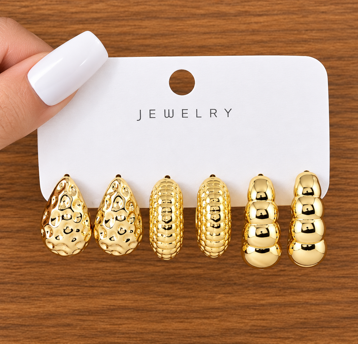 Premium Gold Plated Stylish Hoop Earrings for Women – Elegant Fashion Jewelry