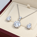 Premium Silver Plated Stone Necklace Set – Necklace, Pendant & Earrings