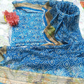 Printed Korean Silk Vintage Chunri Style 3 Pc Suit