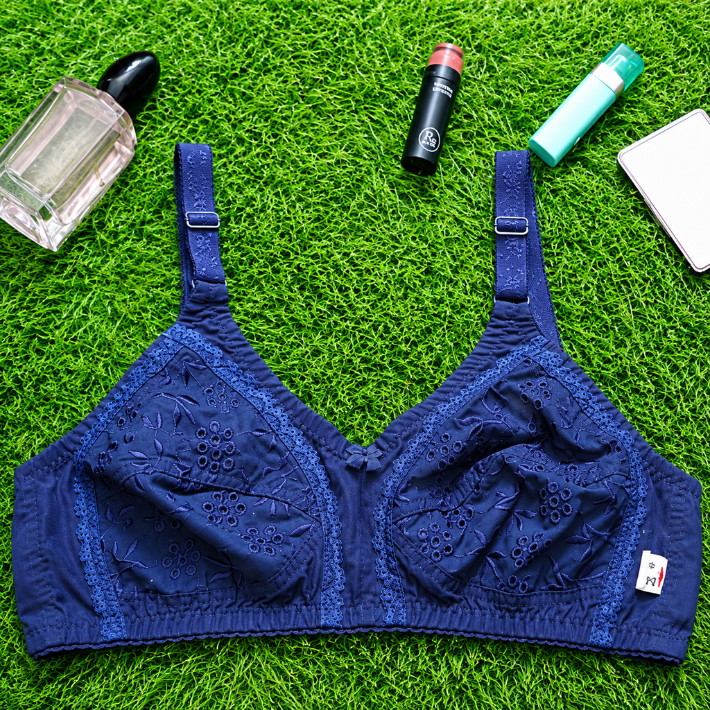 Pure Cotton Chikankari Bra– Comfortable & Breathable