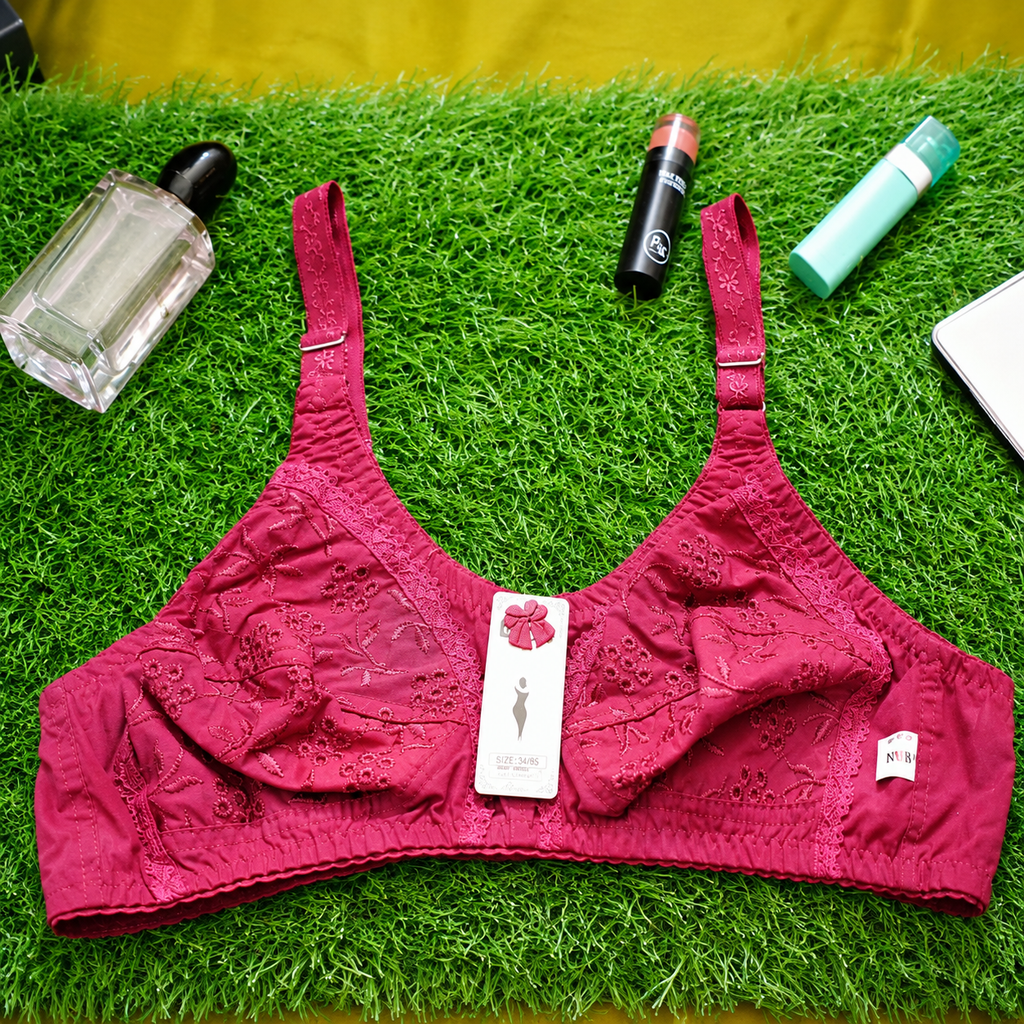 Pure Cotton Chikankari Bra– Comfortable & Breathable