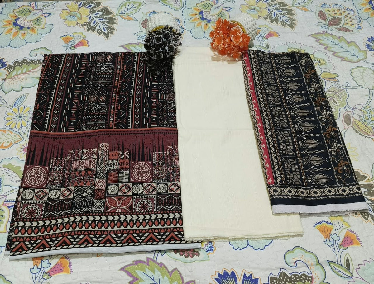 Sahar Premium Khaddar 3 PC Printed Unstitched Suit