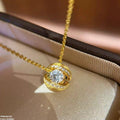 Shell Shape Zircon Pendant – Golden Elegant Necklace