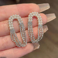 Rhinestone Oval Drop Earrings for Women