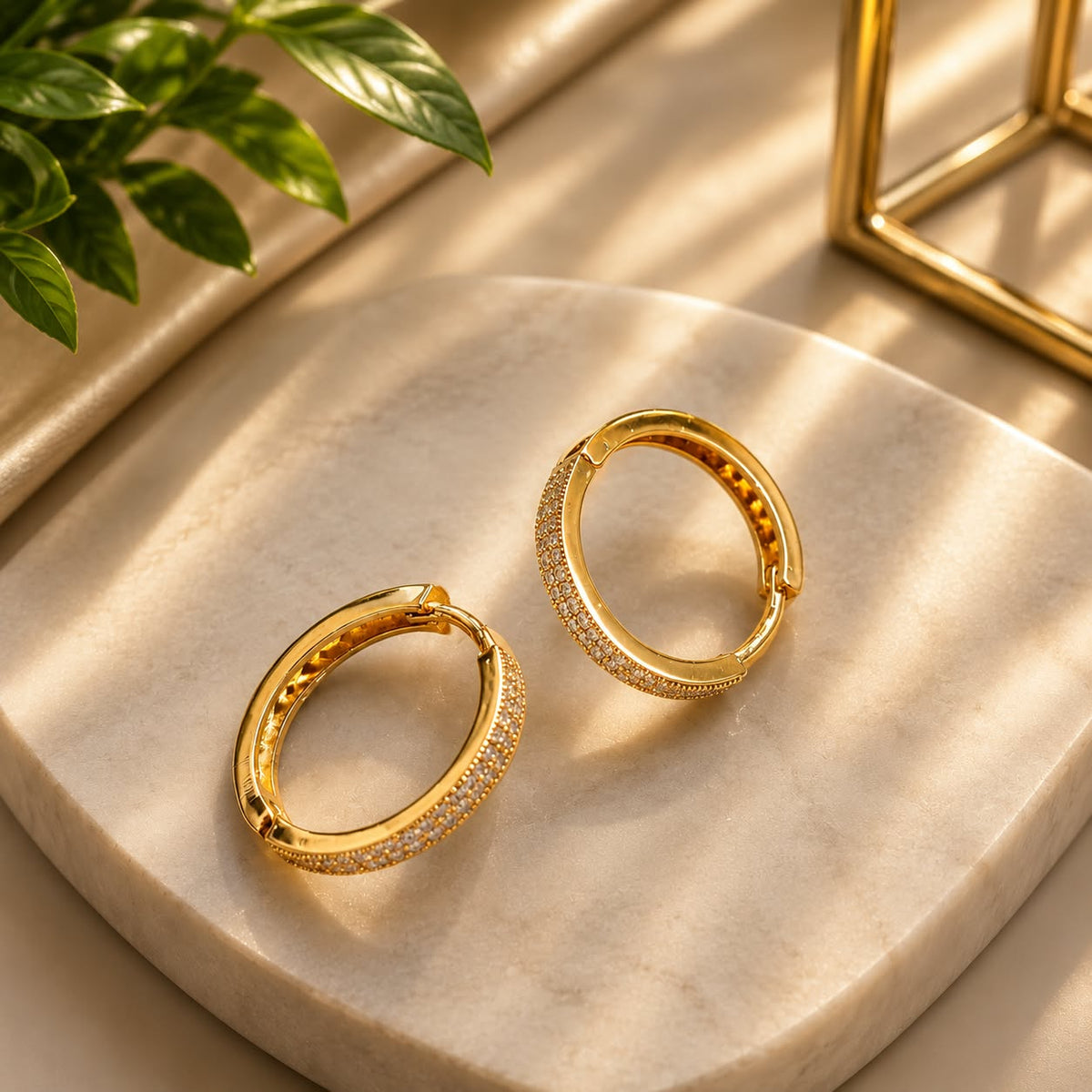 1 Karat Stylish Bali Hoop Earrings – 3 Colors Available