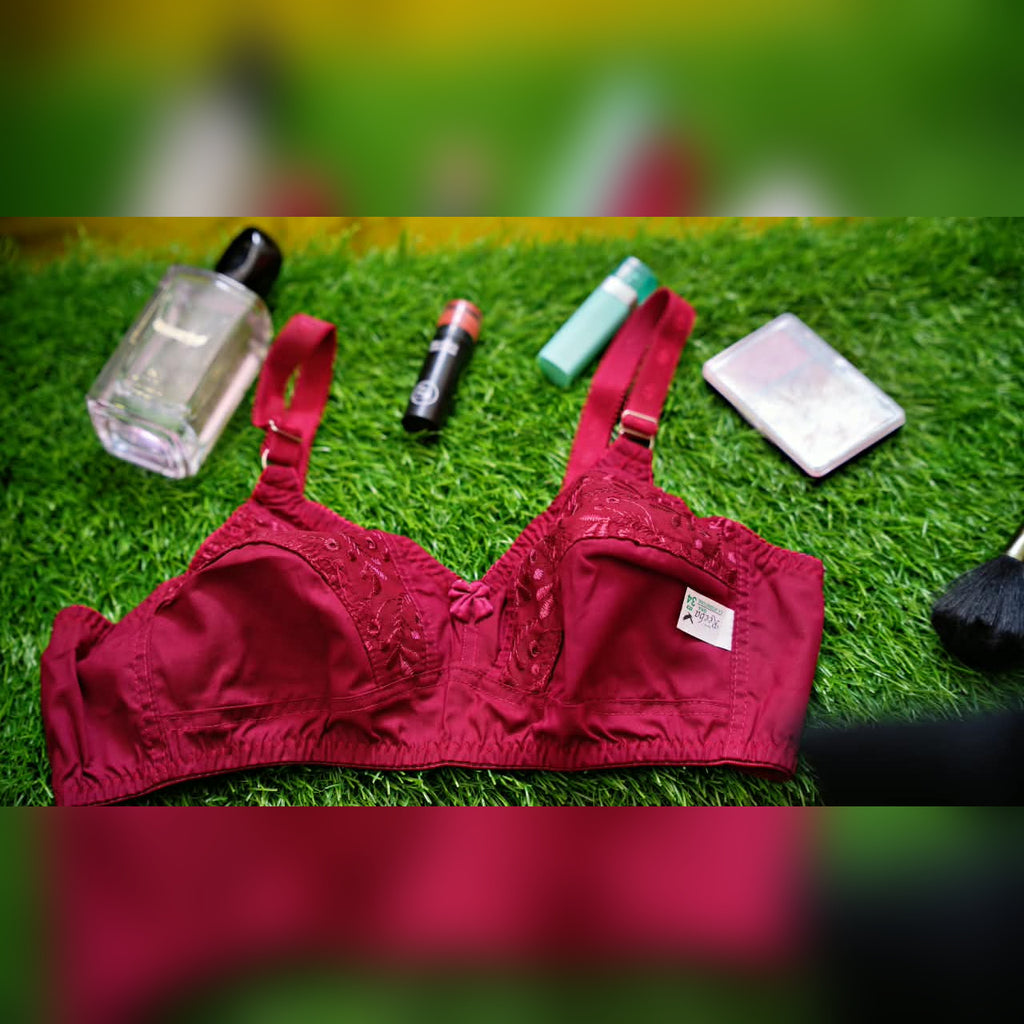Soft Cotton Half Cup Chikankari Anti-Sagging Bra