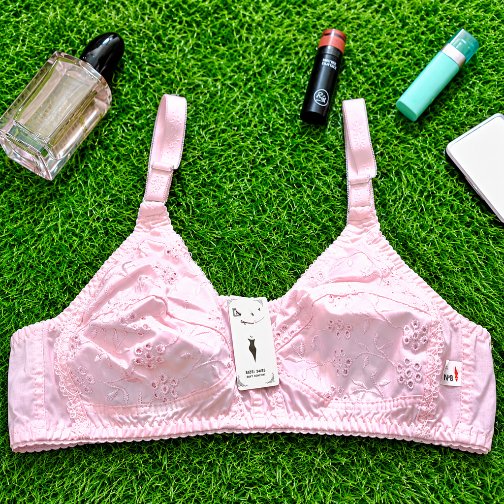 Pure Cotton Chikankari Bra– Comfortable & Breathable