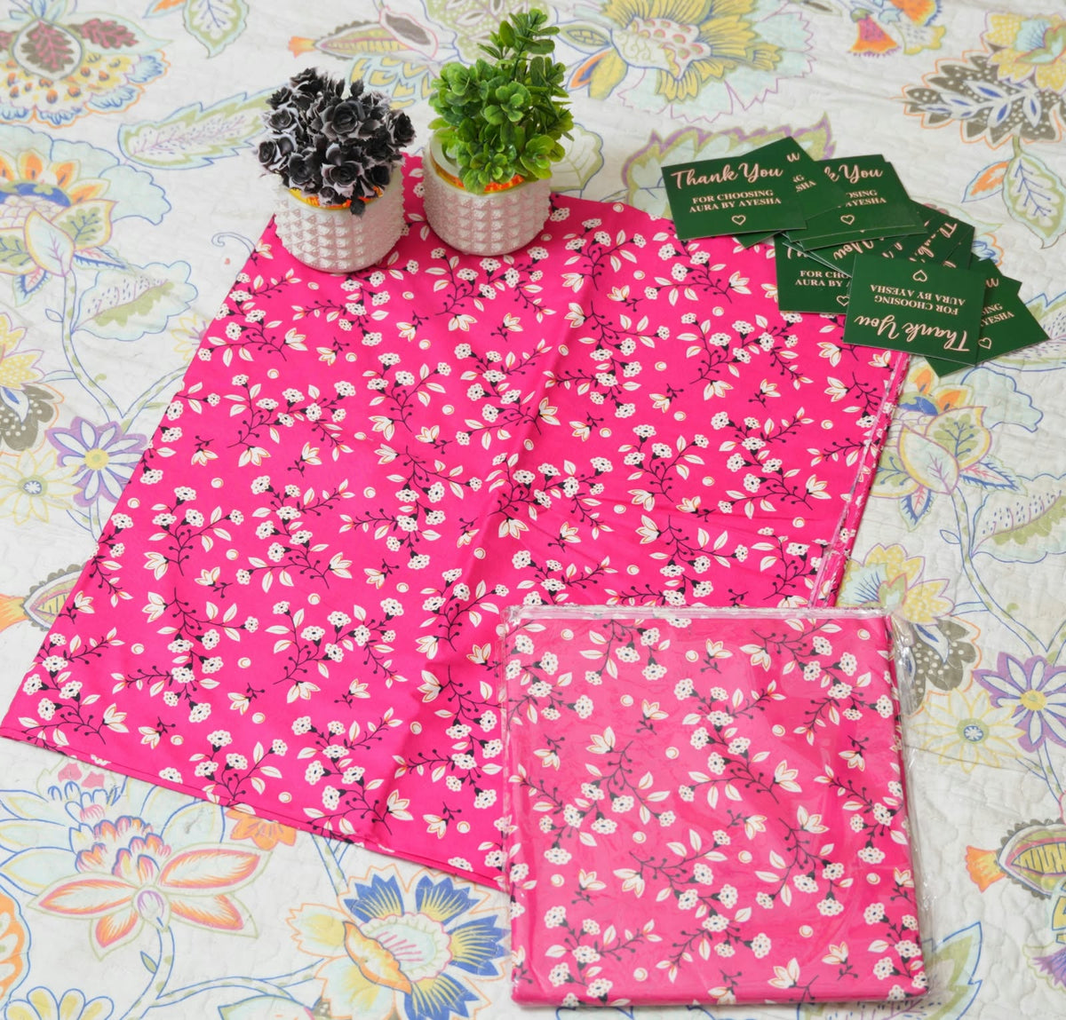 Classic Pink Binsaeed Pure cotton 2pc unstitched