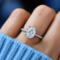 Elegant Oval-Cut Crystal Engagement Ring