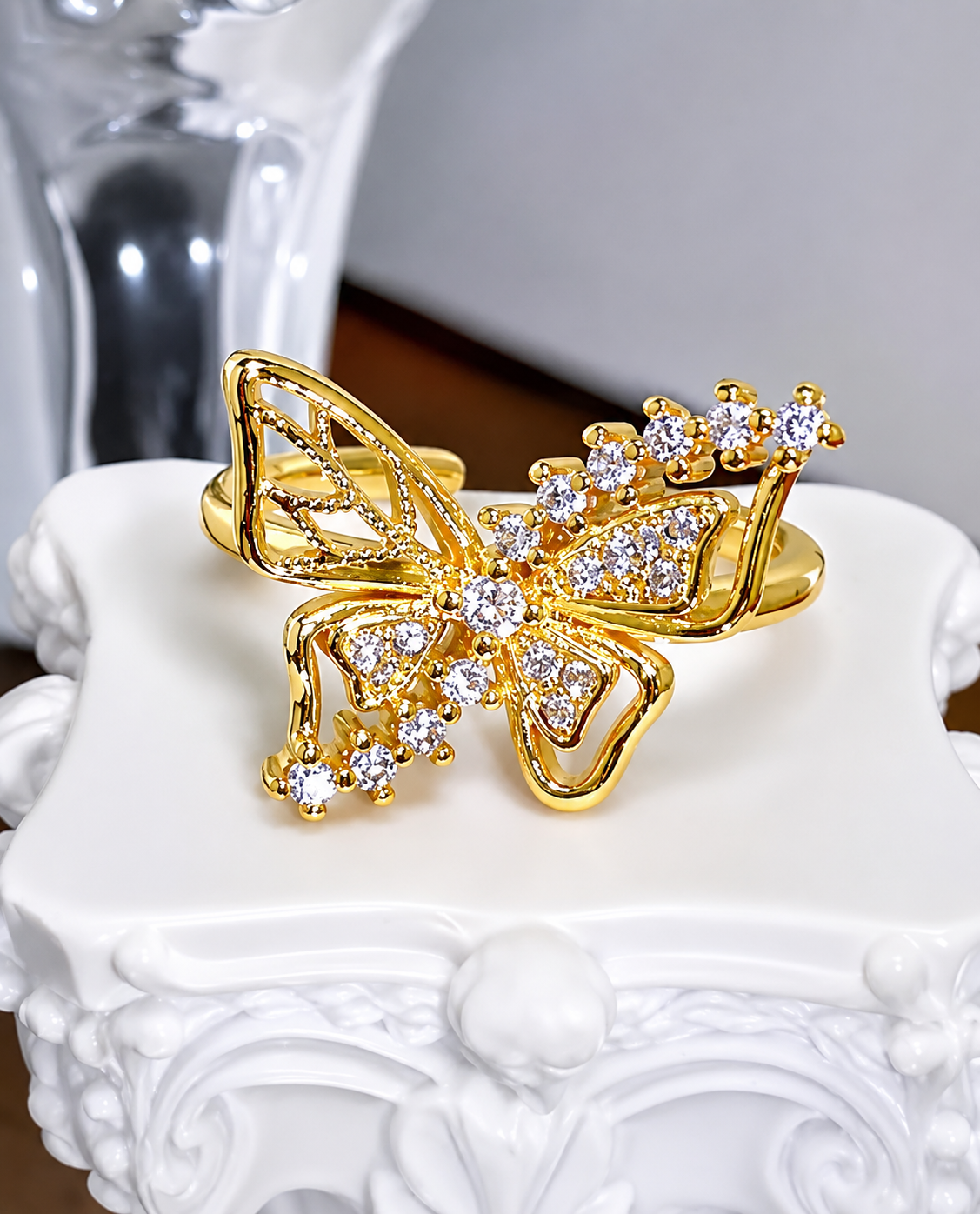 Stainless Steel Butterfly Ring for Women