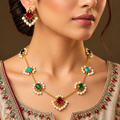 Imported Zircon Gold Plated Multicolor Mala Set