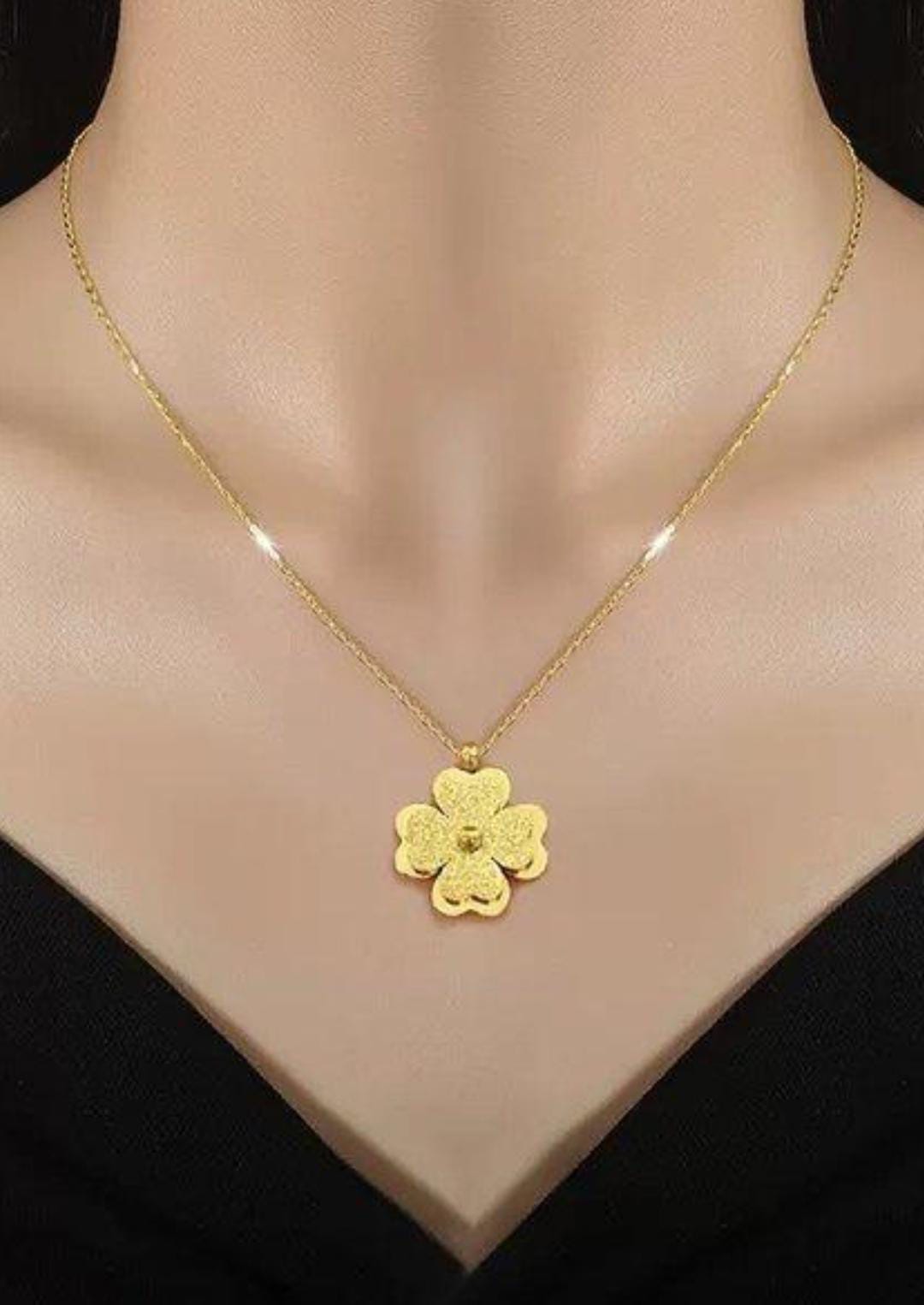 Premium Stainless Steel Flower Pendant Necklace for Women