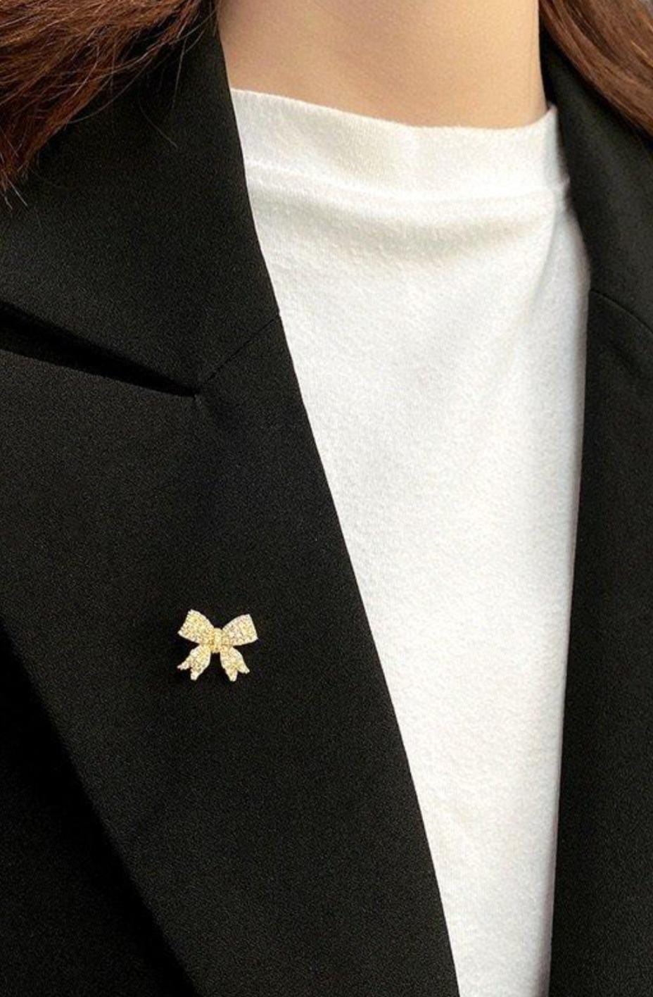 Gold Plated Bow Broach