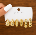 Stainless Steel Hoop Earrings – 3 Pair Set for Women