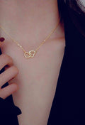 Elegant Dual Heart Pendant For Couple