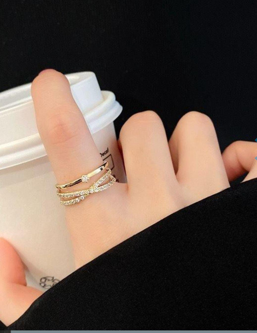 Gold Plated Cross Shaped Ring