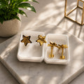 Double Layered Star-Shaped Golden Ear Studs